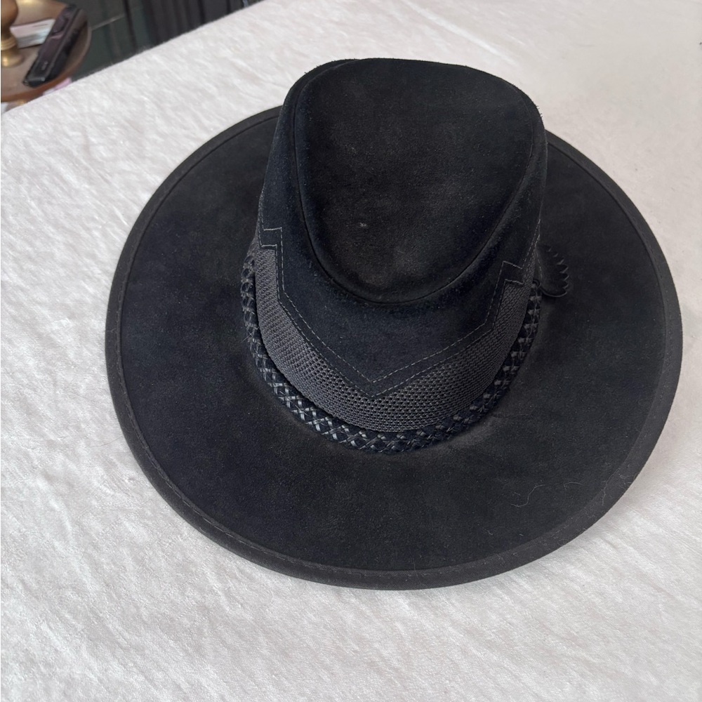 Monterey Bay Sirocco Waterproof Leather UPF 50 + Western Hat. Black 7-7 1/2